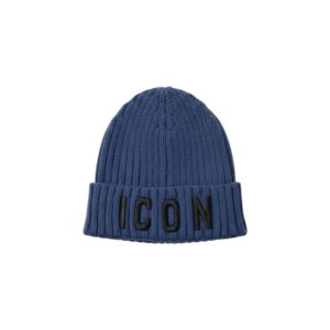 Icon - Berretto a costine con maxi ricamo logo sul risvolto - bambini e ragazzi