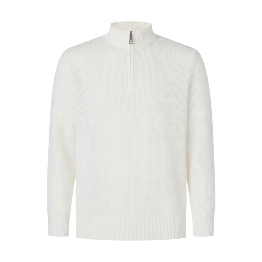 Over-D - Maglione con mezza zip in maglia strutturata - uomo