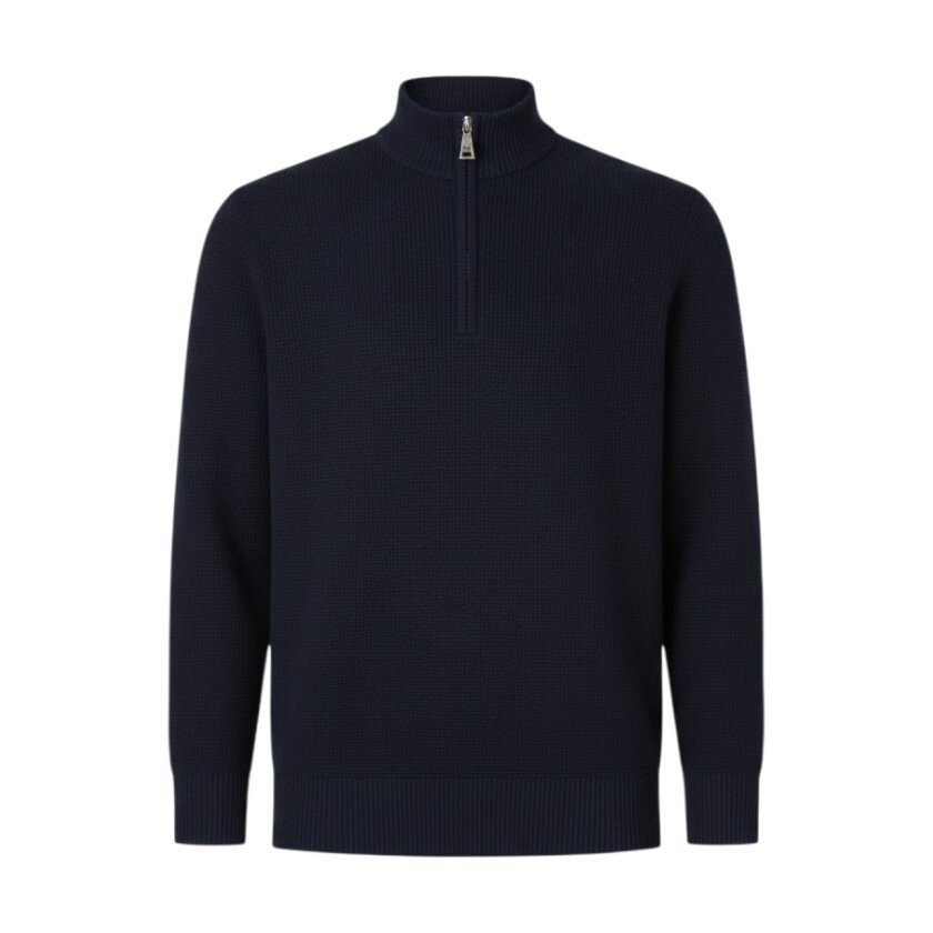 Over-D - Maglione con mezza zip in maglia strutturata - uomo