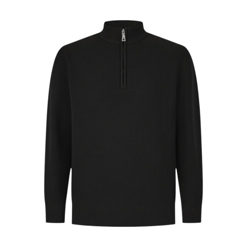 Over-D - Maglione con mezza zip in maglia strutturata - uomo