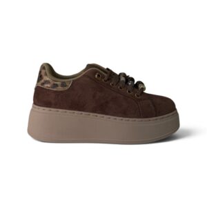 Gold&Gold - Sneaker platform scamosciata con perline - donna