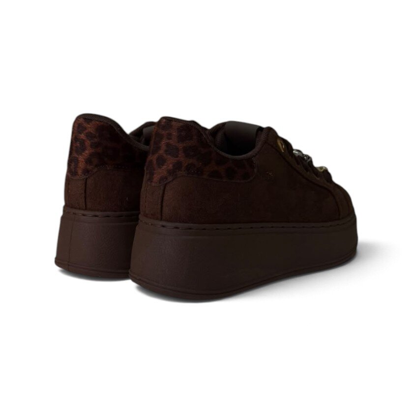 Gold&Gold - Sneaker platform scamosciata con perline - donna