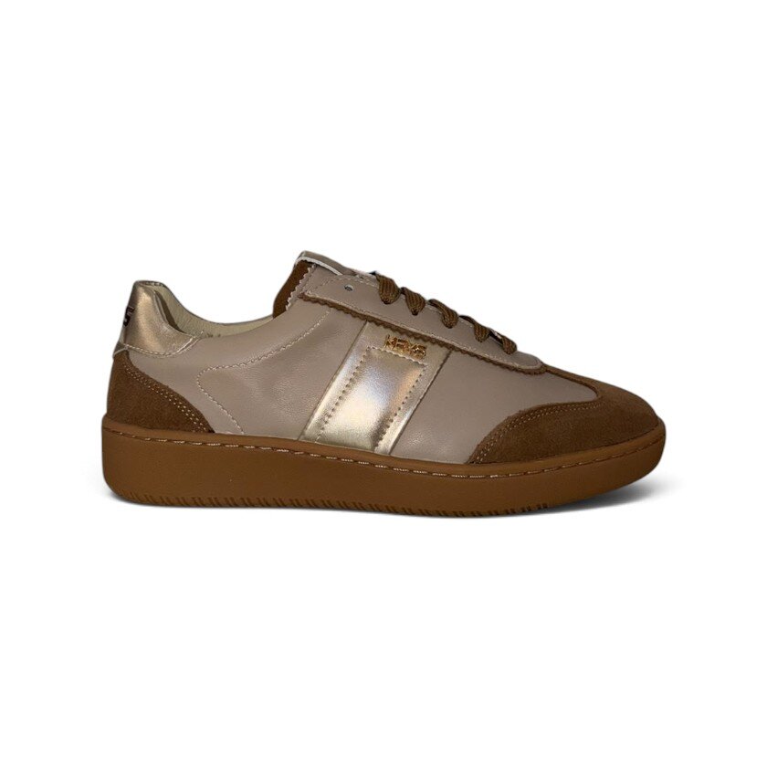 Keys - Sneaker in pelle e camoscio con inserti laminati - donna