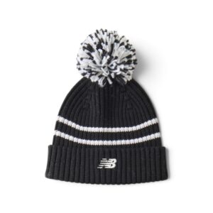 New Balance - Berretto in maglia con pon pon e righe - bambini/ragazzi