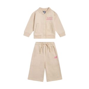 New Balance - Completo tuta con giacca varsity e pantaloni ampi - neonati