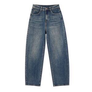 La Signorile - Jeans in denim modello balloon con lavaggio sabbiato - donna