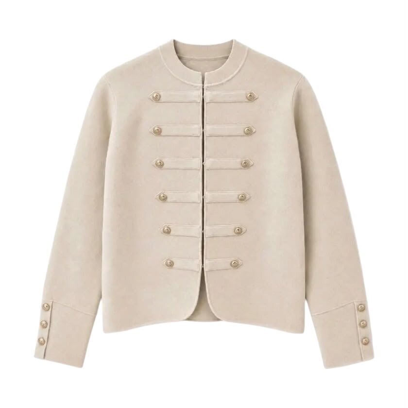 La Signorile - Giacca in maglia stile militare con bottoni metallici - donna