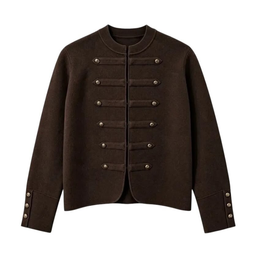 La Signorile - Giacca in maglia stile militare con bottoni metallici - donna