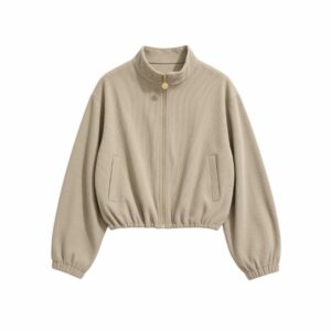 La Signorile - Giubbotto bomber in velluto a costine con collo alto - donna