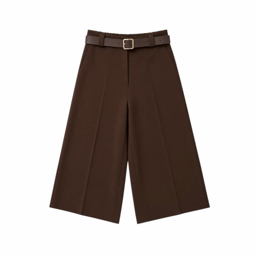 La Signorile - Pantaloni culotte sartoriali con cintura - donna