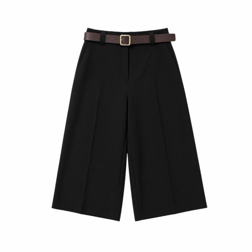 La Signorile - Pantaloni culotte sartoriali con cintura - donna