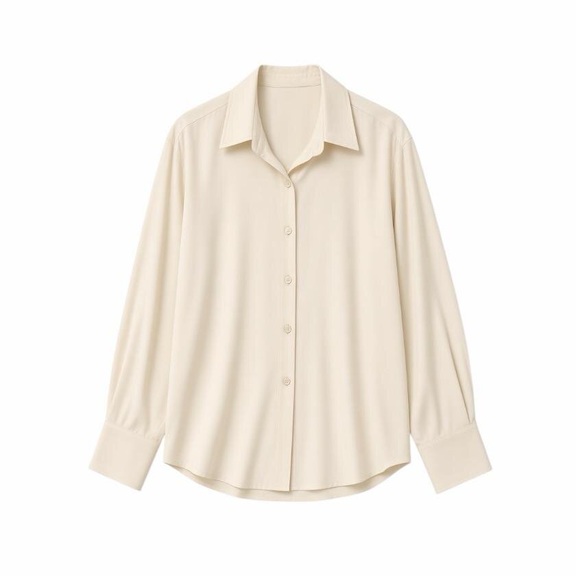 La Signorile - Camicia fluida a maniche lunghe con colletto classico - donna