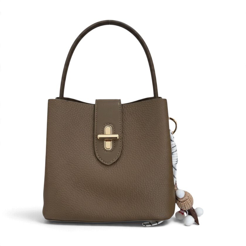 La Signorile - Borsa a secchiello martellata con charm - donna