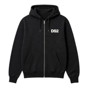 DS2 - Felpa con cappuccio e zip con banda logo sul retro - uomo