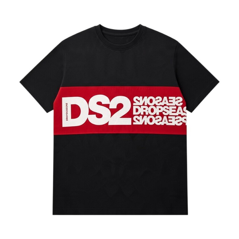 DS2 - T-shirt a manica corta in cotone con banda logata - uomo