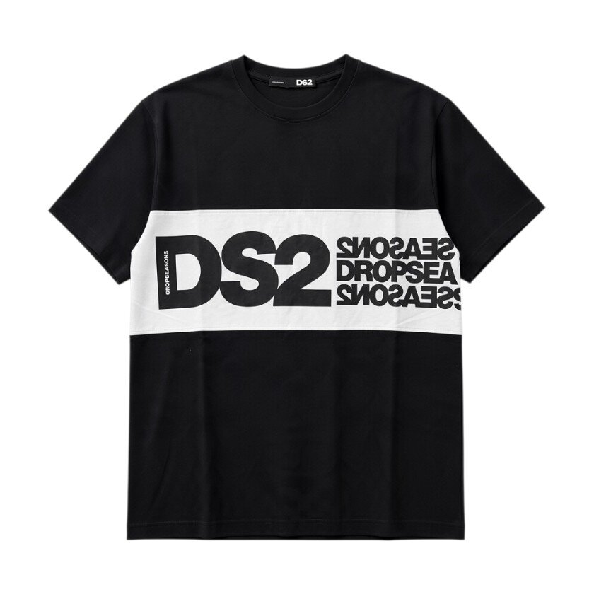 DS2 - T-shirt a manica corta in cotone con banda logata - uomo