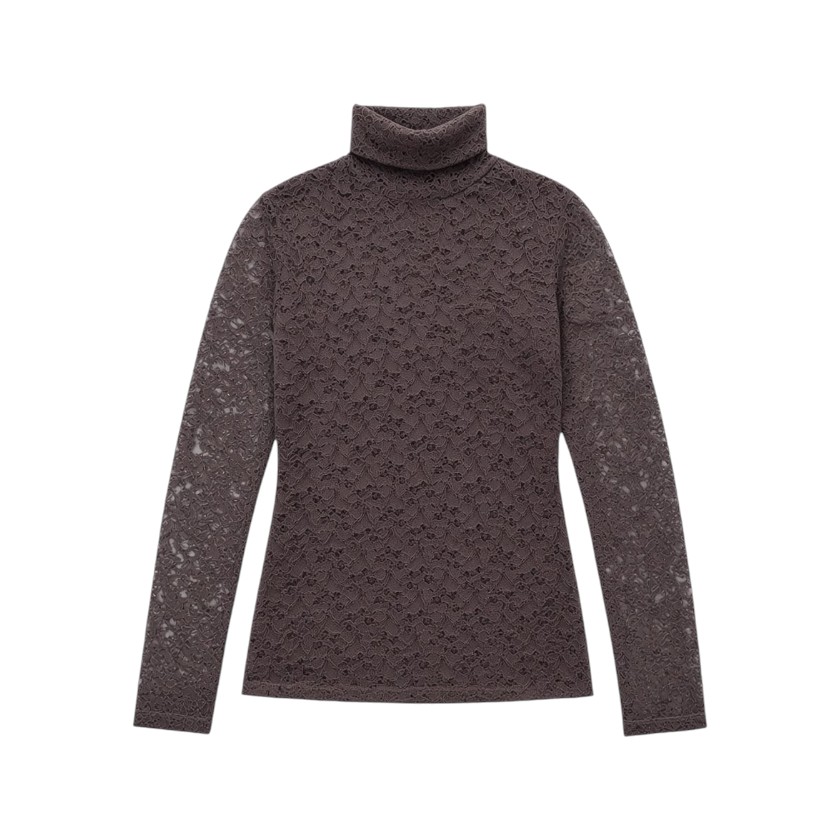 La Signorile - Maglia a Collo Alto Dolcevita in Pizzo - donna