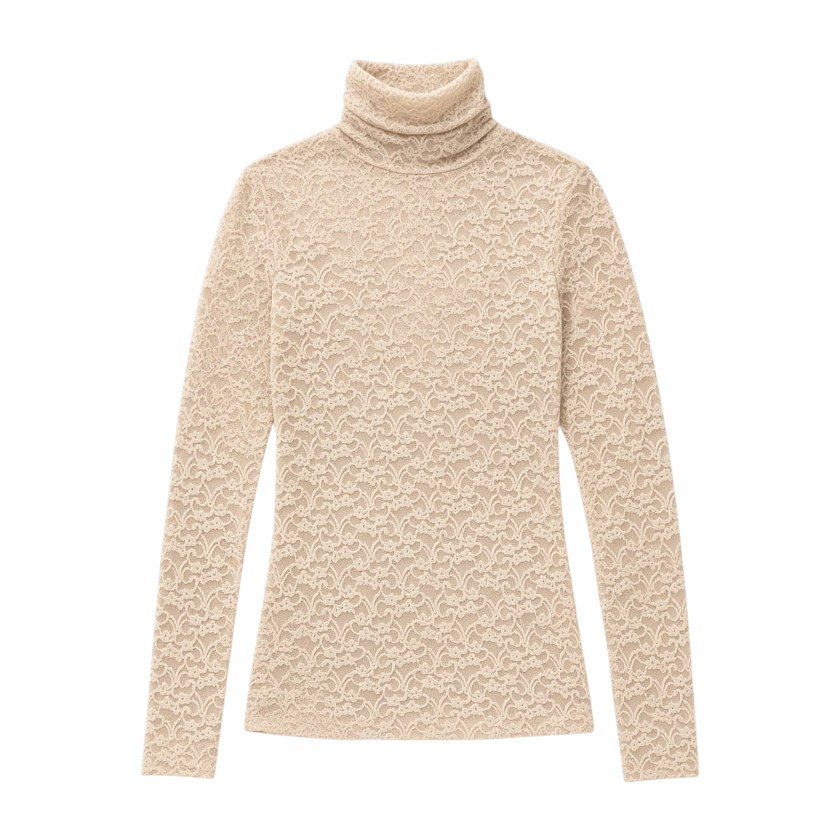 La Signorile - Maglia a Collo Alto Dolcevita in Pizzo - donna