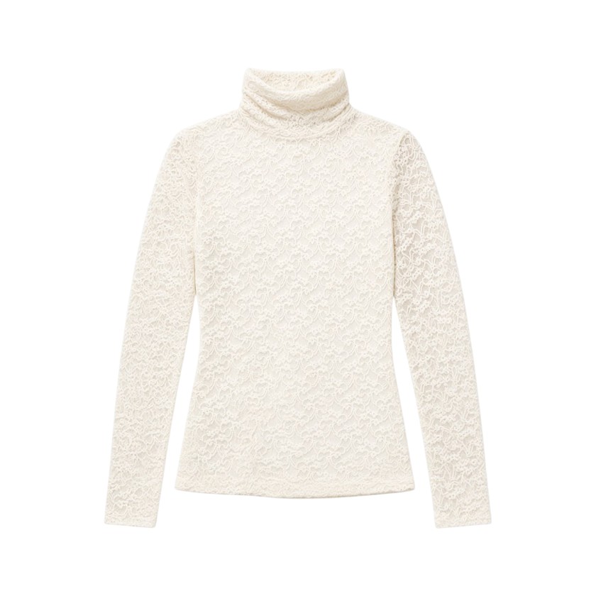 La Signorile - Maglia a Collo Alto Dolcevita in Pizzo - donna