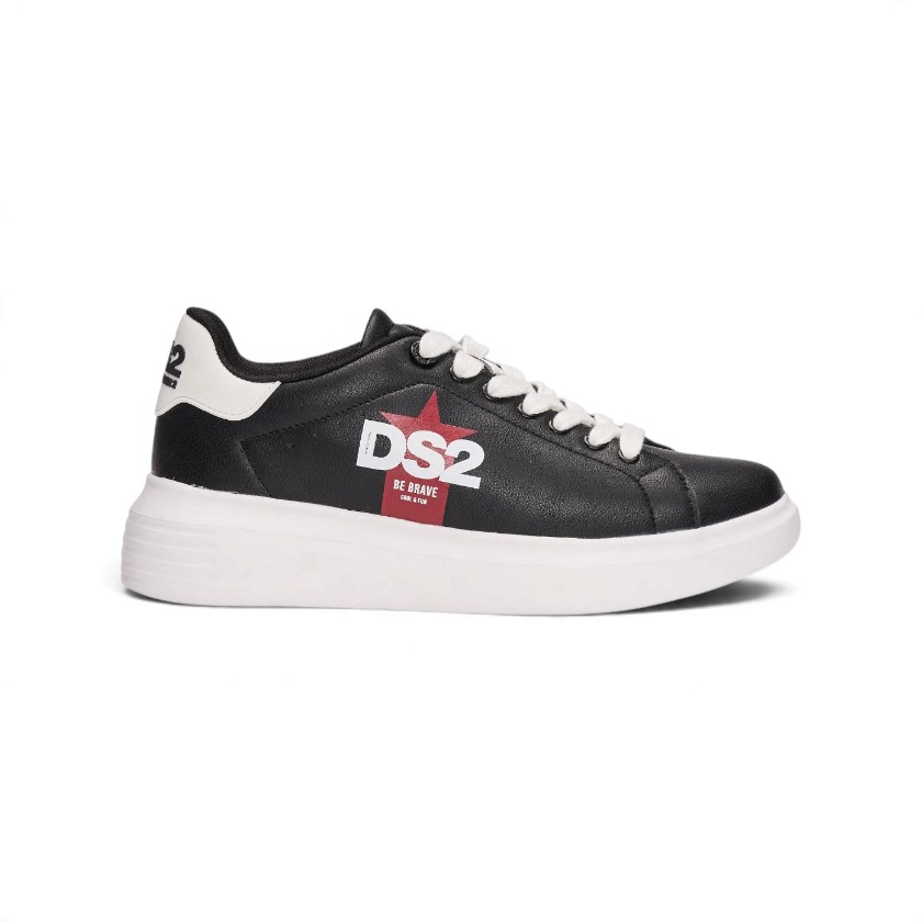 DS2 - Sneakers stile tennis in similpelle con grafica a stella - uomo