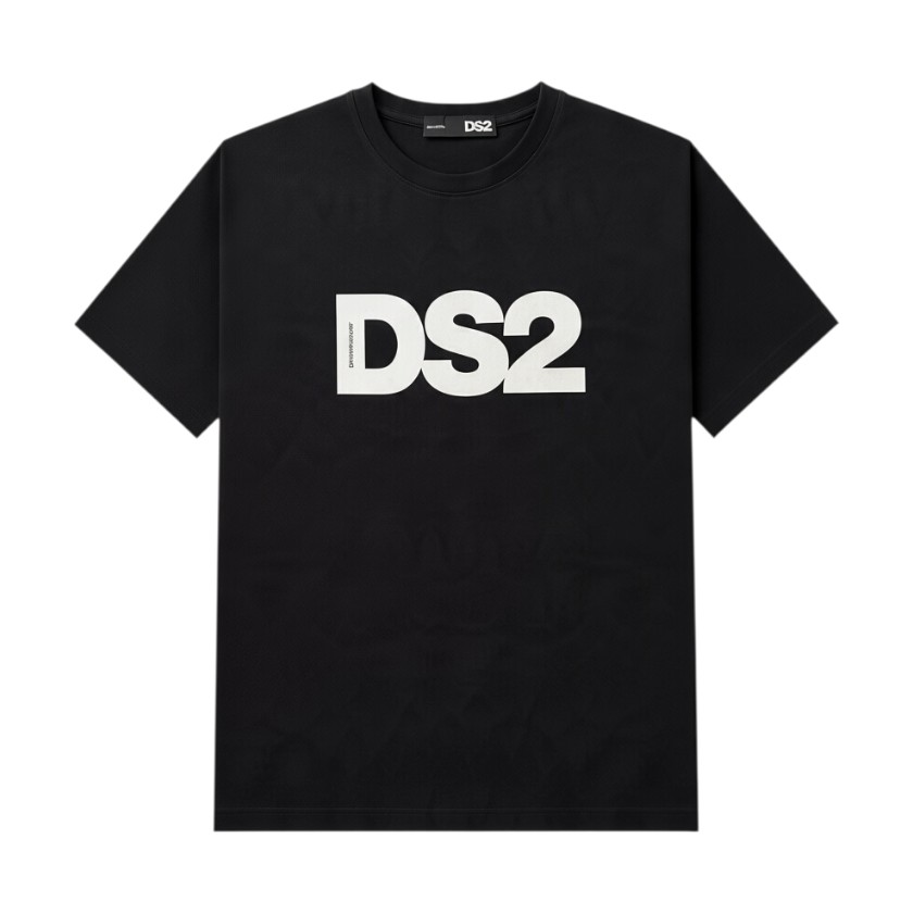 DS2 - T-shirt a manica corta in cotone con maxi logo frontale - uomo
