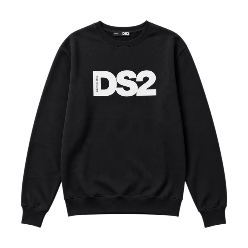 DS2 - Felpa girocollo con maxi logo frontale - uomo