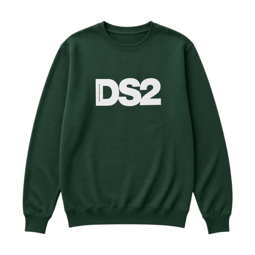 DS2 - Felpa girocollo con maxi logo frontale - uomo