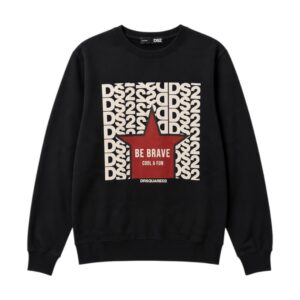 DS2 - Felpa girocollo con grafica e stella BE BRAVE - uomo