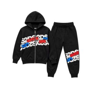 DS2 - Tuta sportiva in felpa con stampe logate e cappuccio - bambini