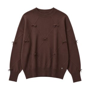 Fresh Flower - Maglione girocollo con ricamo e fiocchetti - donna