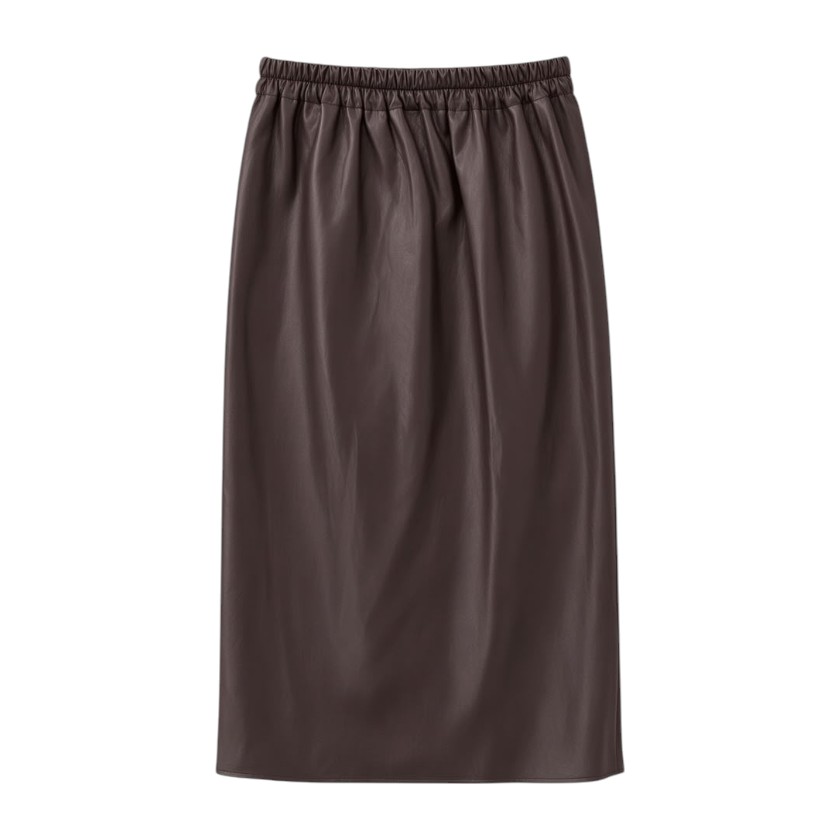 La Signorile - Gonna in Ecopelle Modello a Portafoglio con Chiusura Tang - donna