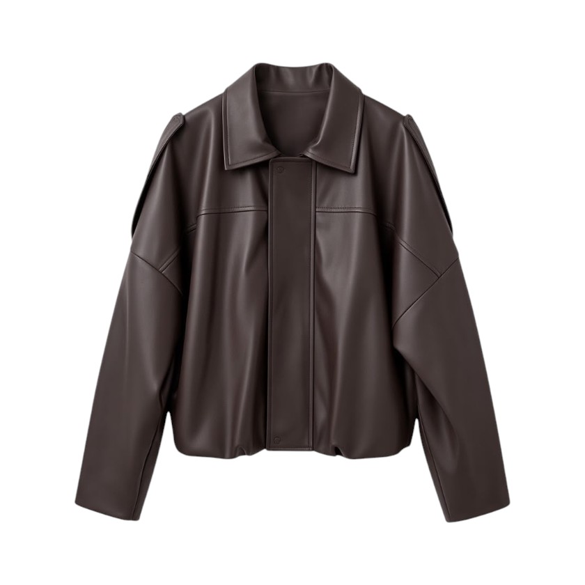 La Signorile - Giacca Bomber Oversize in Ecopelle - donna