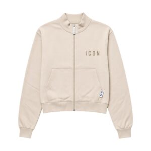 Icon - Felpa Cropped con Logo Glitter - Donna