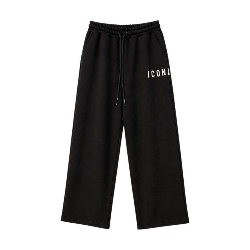Icon - Pantalone a Gamba Larga con Logo Piccolo - Uomo