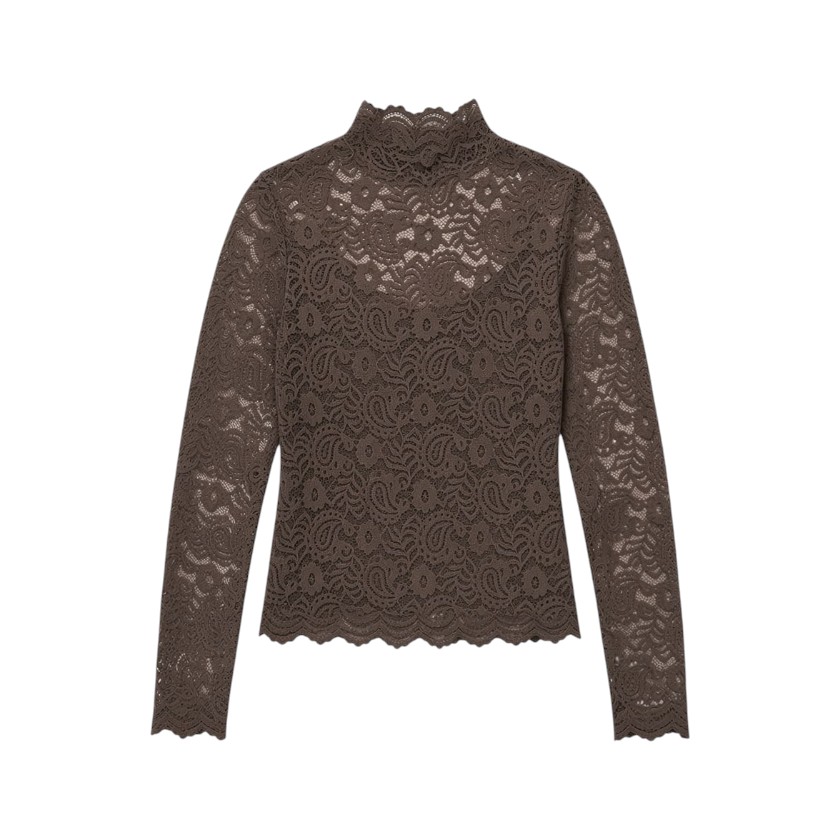 La Signorile - Maglia a Collo Alto Dolcevita in Pizzo - donna
