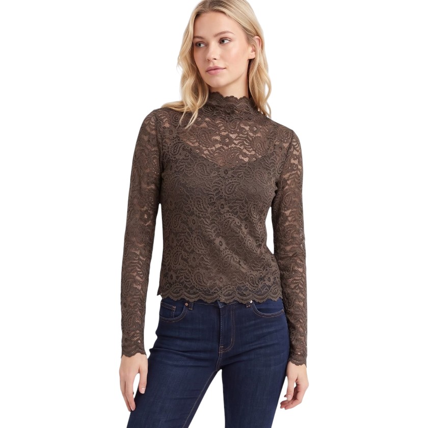 La Signorile - Maglia a Collo Alto Dolcevita in Pizzo - donna