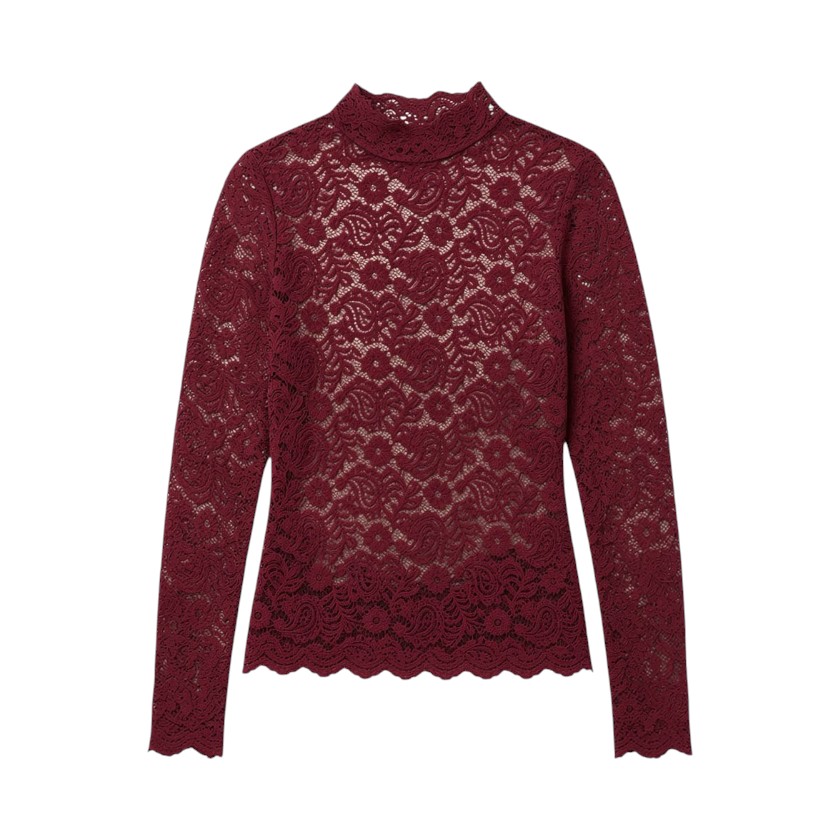 La Signorile - Maglia a Collo Alto Dolcevita in Pizzo - donna