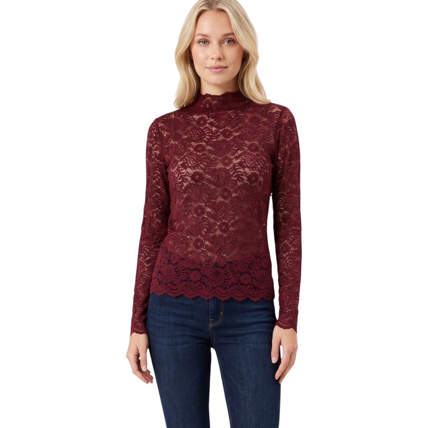 La Signorile - Maglia a Collo Alto Dolcevita in Pizzo - donna