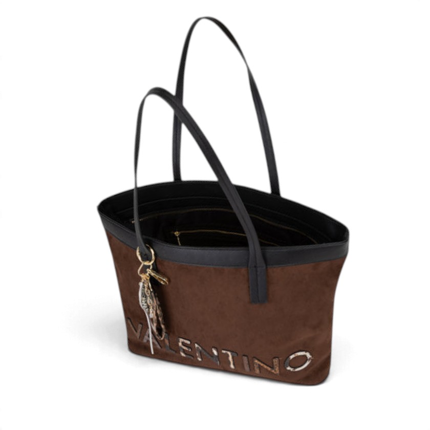 Valentino - Borsa shopping Zafari in camoscio con maxi logo - donna